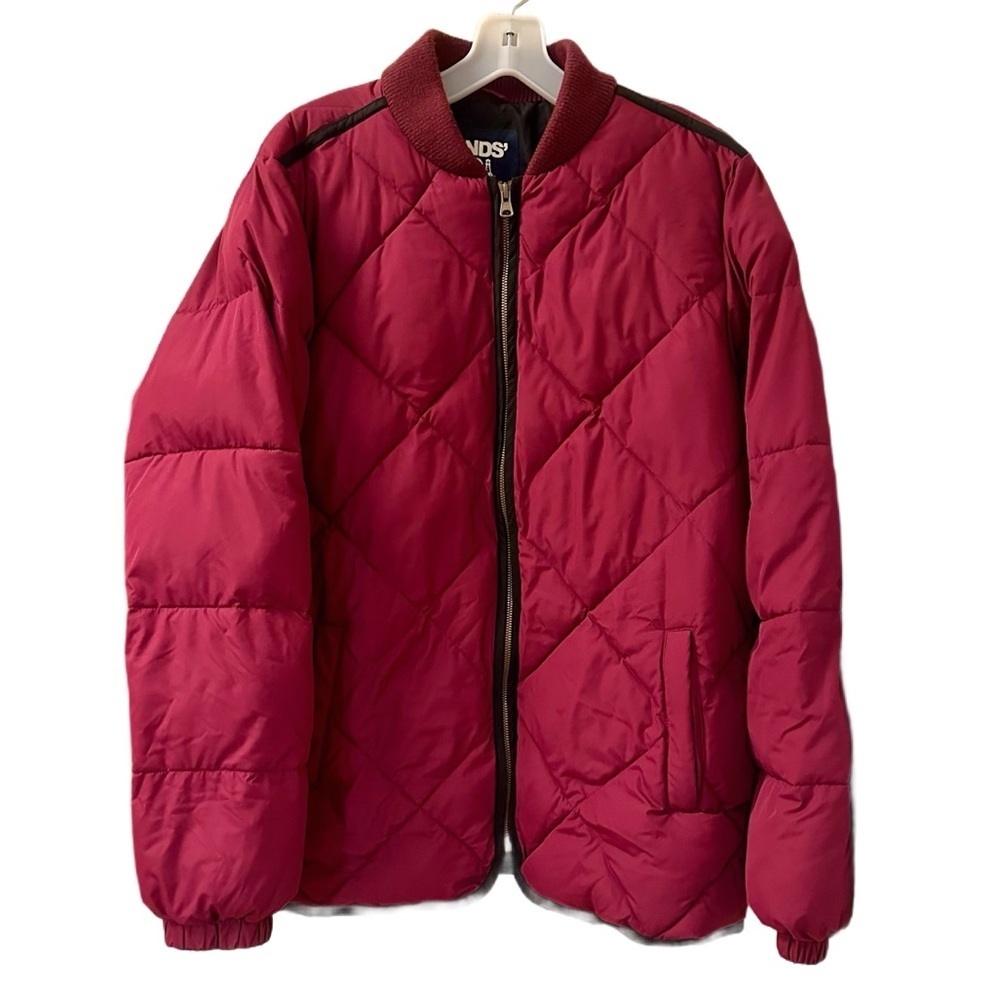 Women’s LANDS’ END Rose Colored Puffer Jacket - Size L - MINT CONDITION